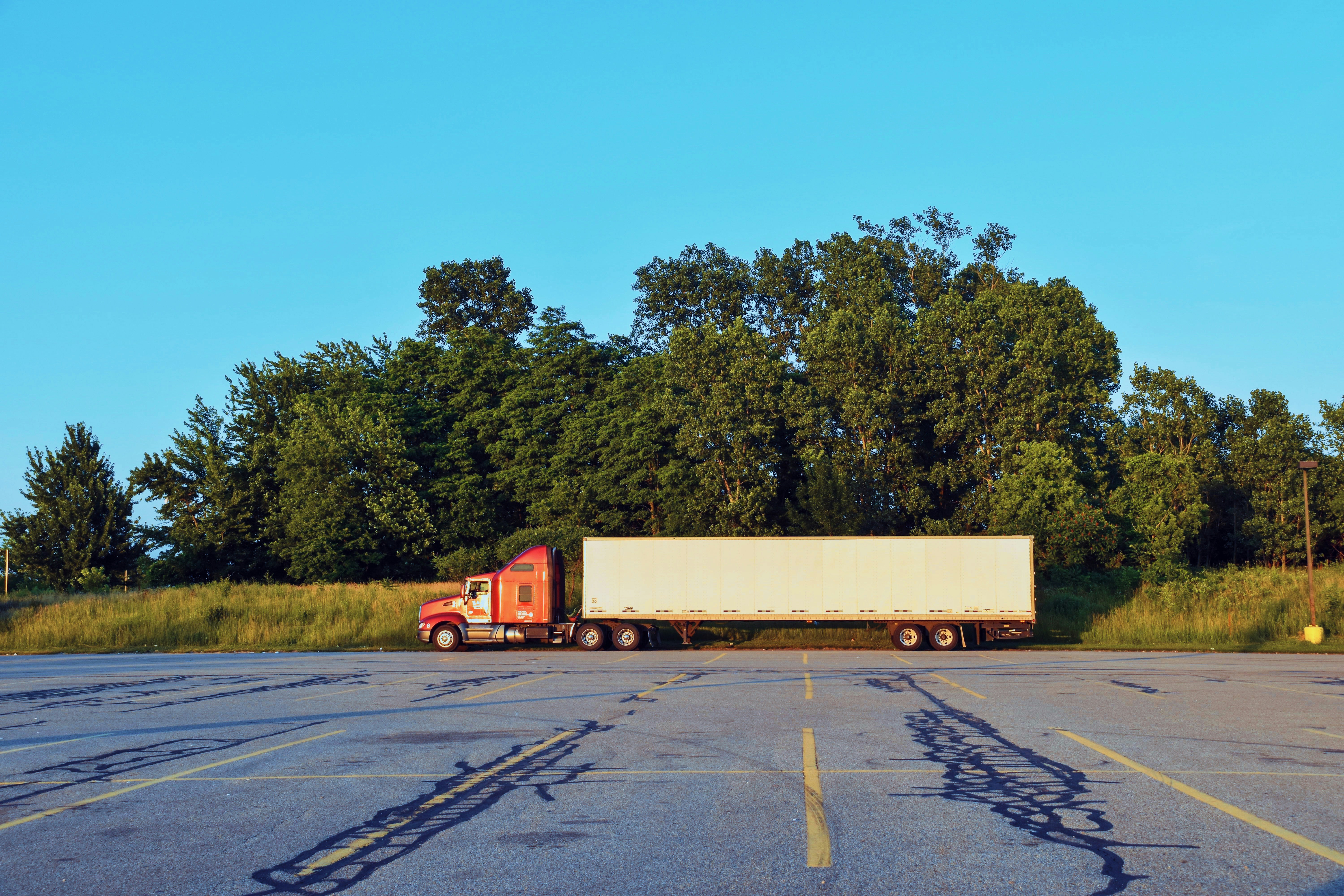 a semi truck on the road