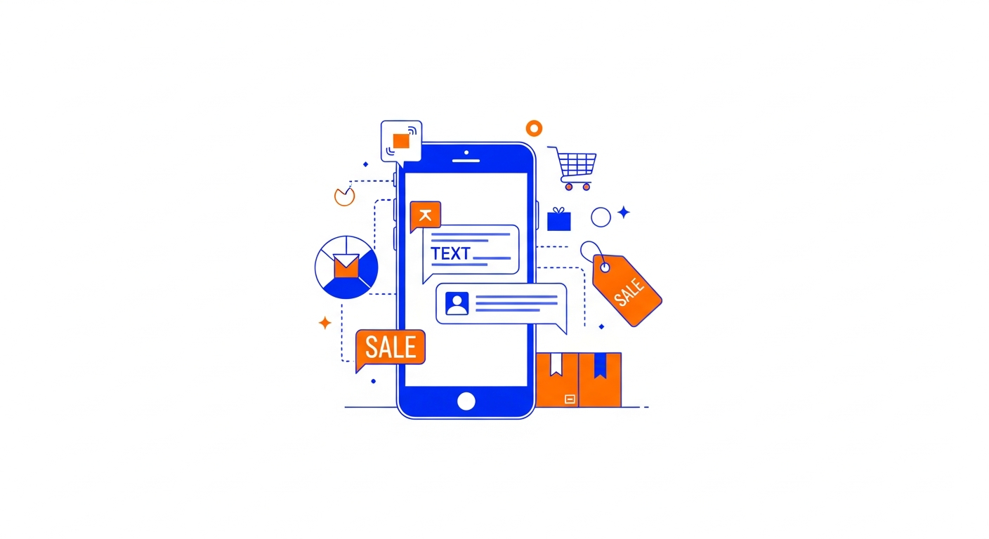 Implement SMS marketing for online stores illustration