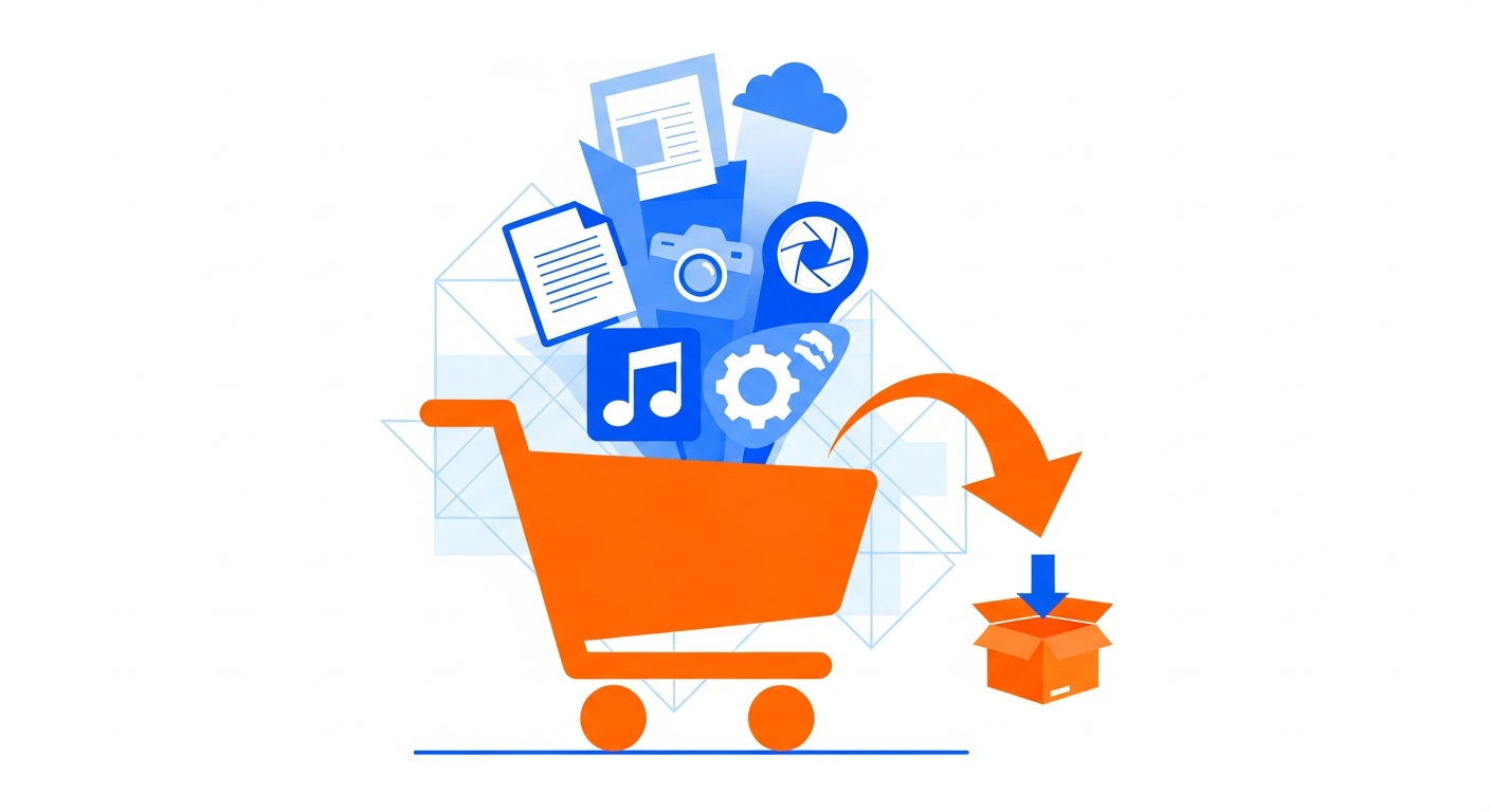 Market downloadable digital assets effectively illustration