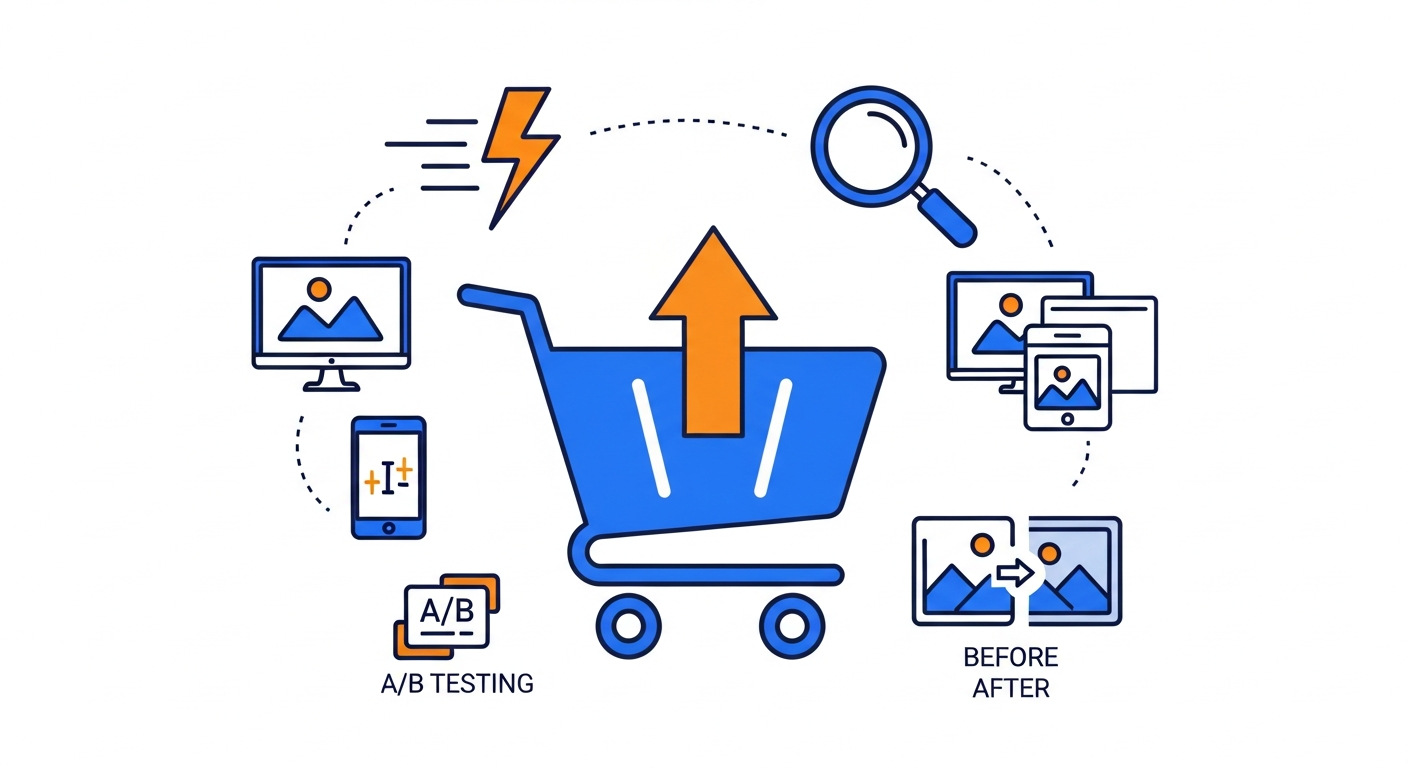 Optimize e-commerce product images for conversion illustration