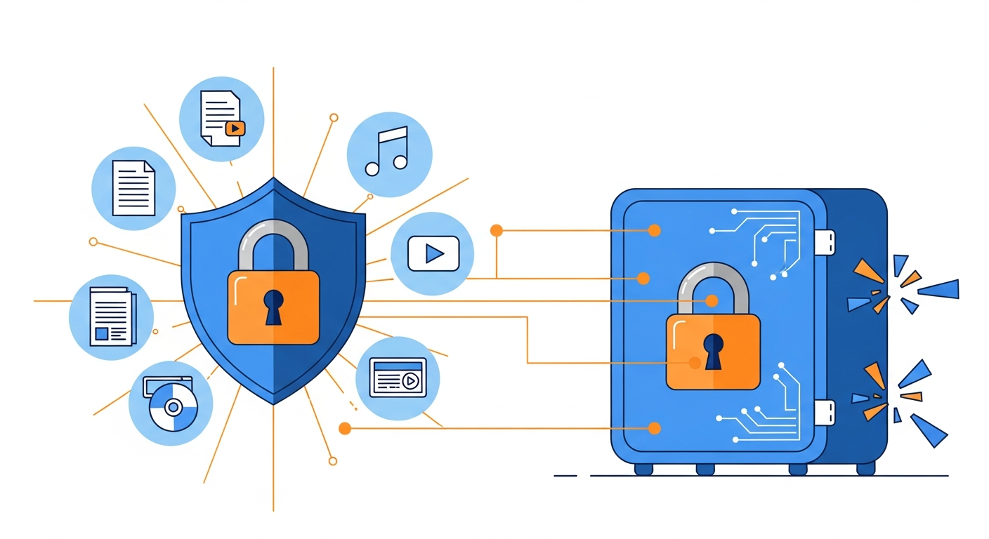 Protect digital products from piracy illustration