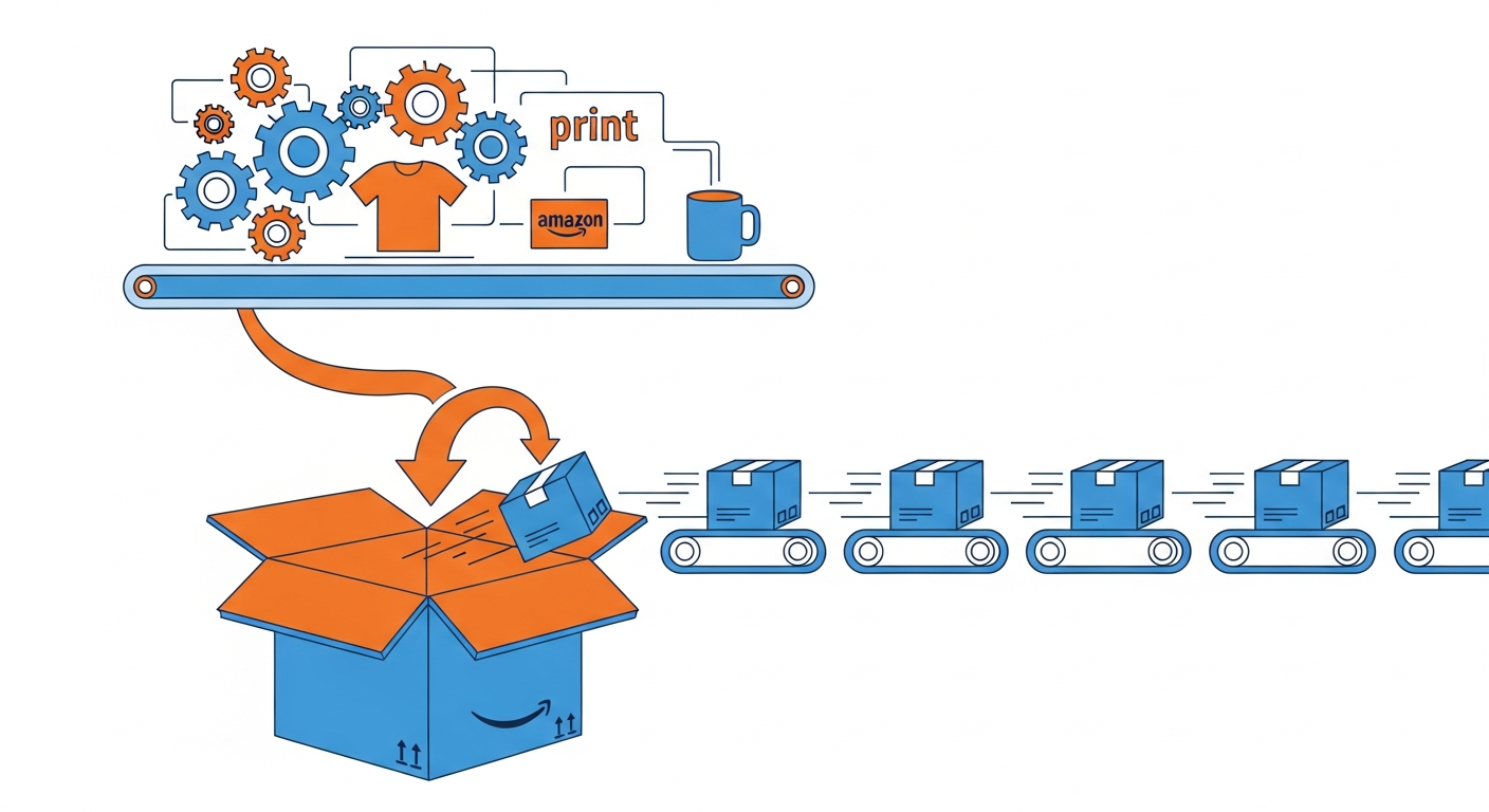 Scale print on demand business on Amazon illustration