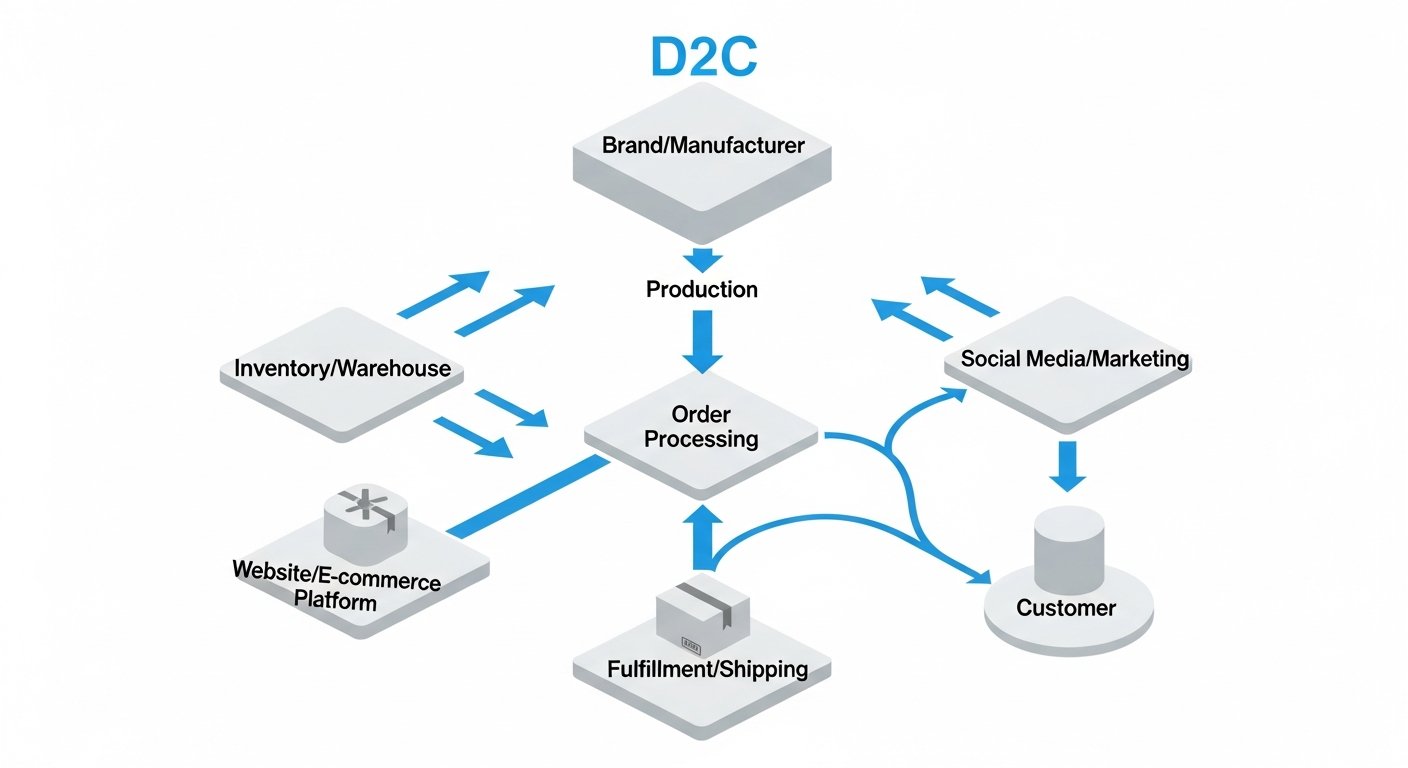 d2c business model - infographic 4 illustration