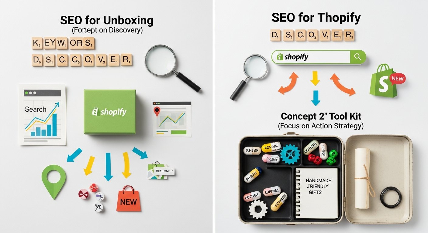 Featured illustration of SEO for Shopify highlighting e-commerce strategy and digital marketing for online businesses